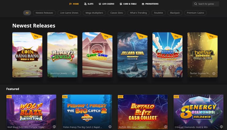 The BetFair site in action, a leading online casinos UK operator.